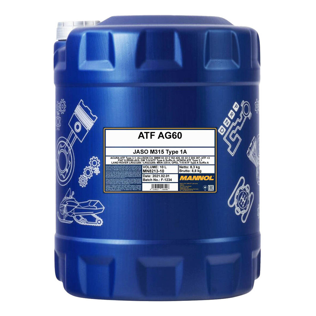 Трансмиссионное масло MANNOL ATF AG60 10 л MN821310 - zapix