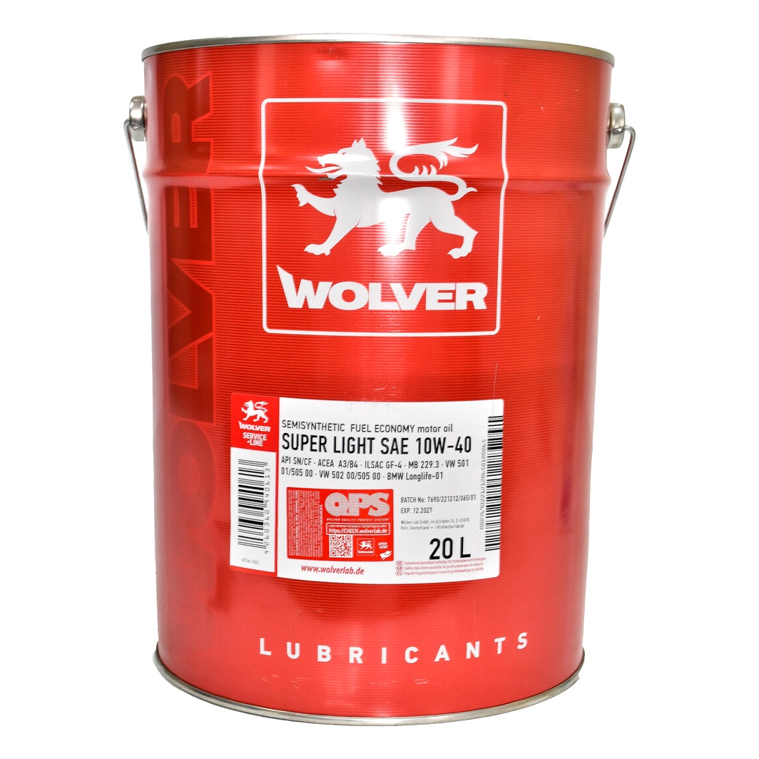 Моторное масло WOLVER Super Light 10W-40 20 л (4260360940613) - zapix