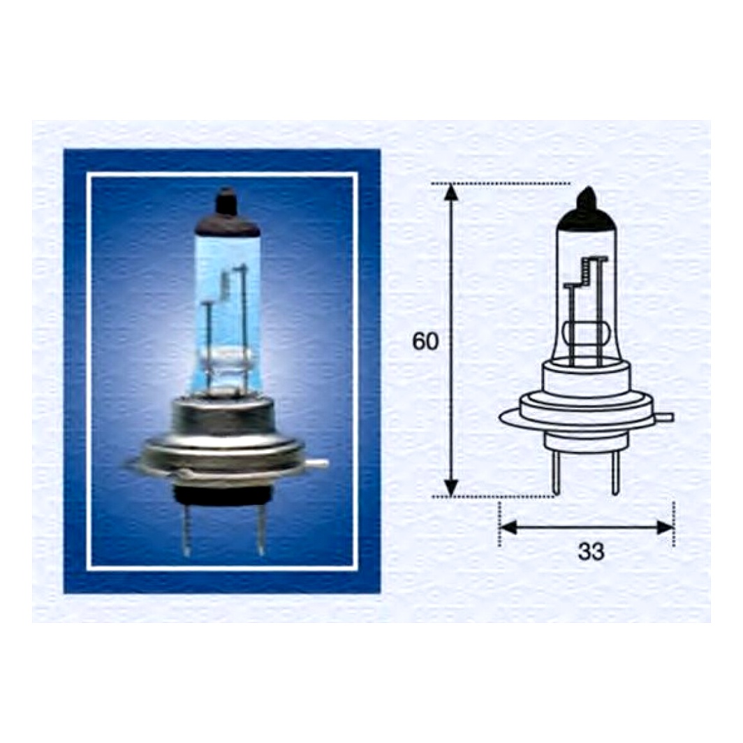 Автолампа галогенова MAGNETI MARELLI H7 PX26d 70W 24V прозора 002558100000 - zapix
