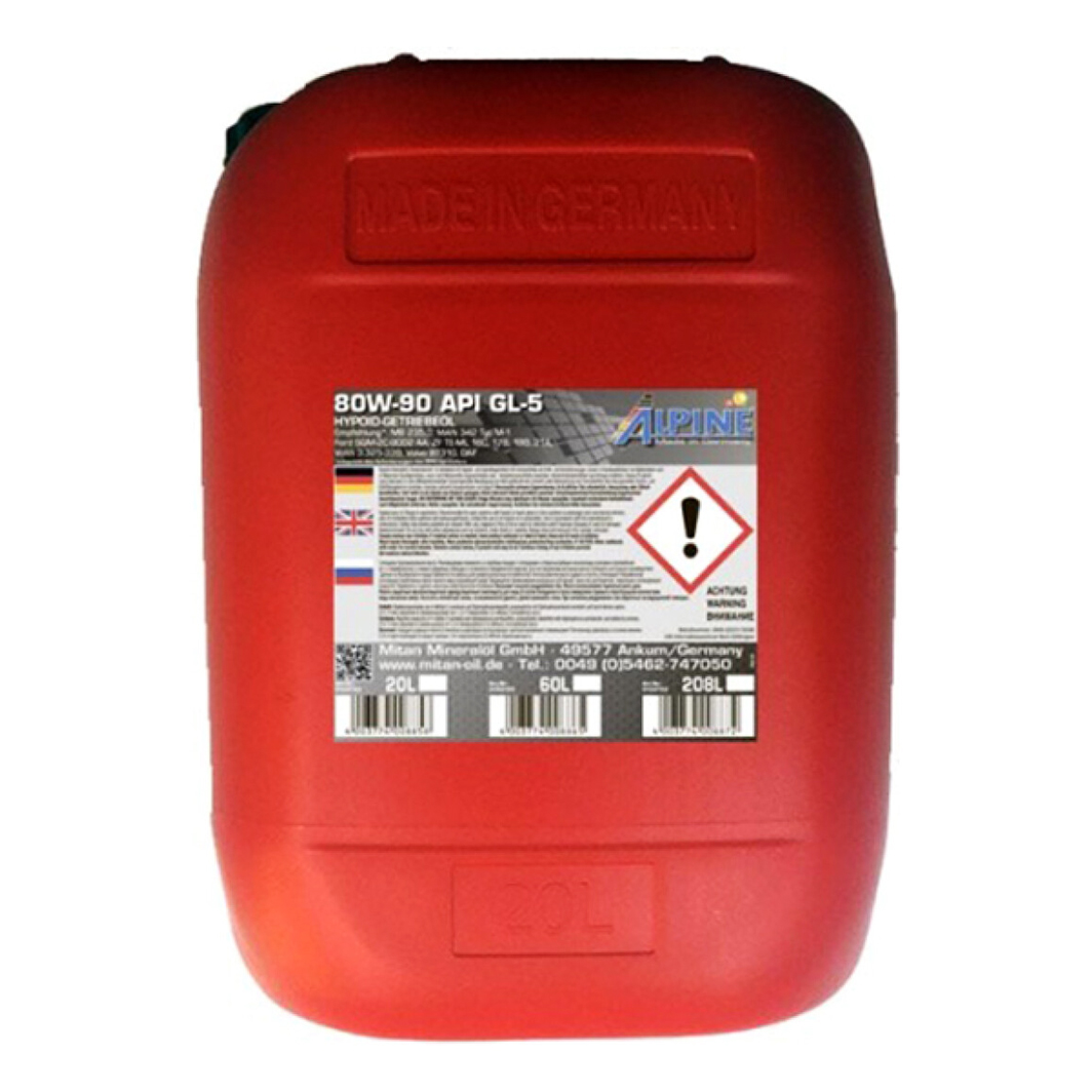 Трансмиссионное масло ALPINE High Performance Gear Oil GL-5 80W-90 20 л 070520 - zapix