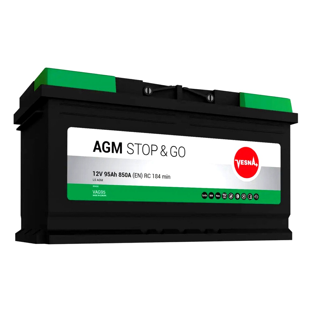 Акумулятор VESNA Stop & Go 12V 95Ah 850A R+ 314090 - zapix