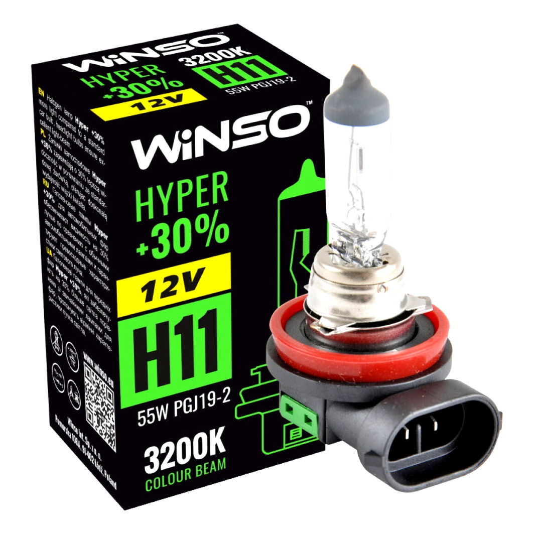 Автолампа галогенова WINSO H11 PGJ19-2 55W 12V 712810 - zapix