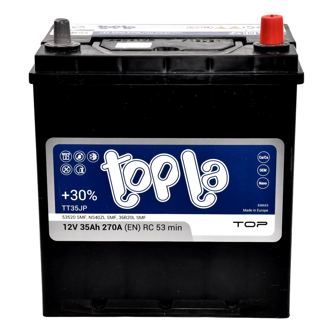 Акумулятор TOPLA Top JIS 12V 35Ah 270A R+ 118735 - zapix
