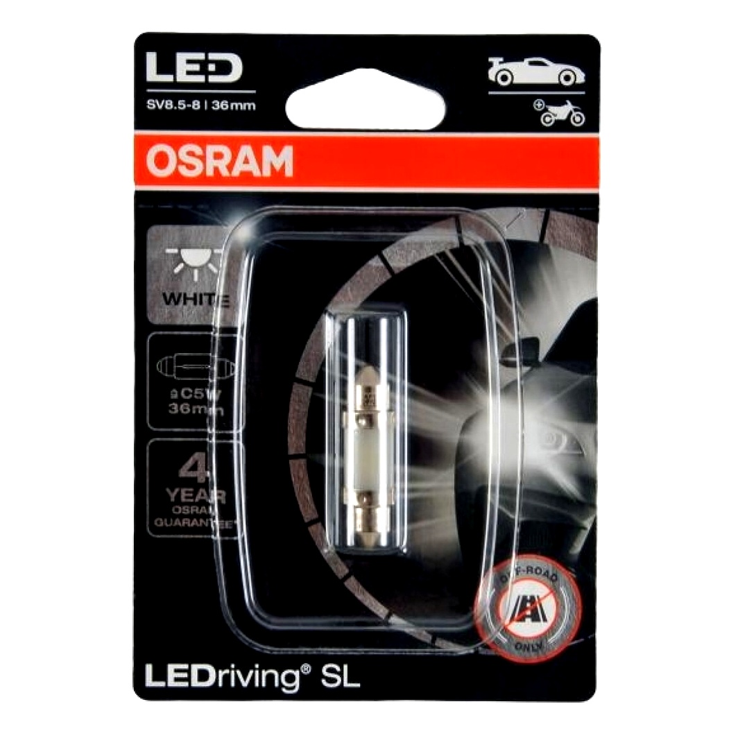 Автолампа LED (світлодіодна) OSRAM LEDriving Standard C5W SV8.5-8 0.5W 12V біла 6418DWP01B - zapix
