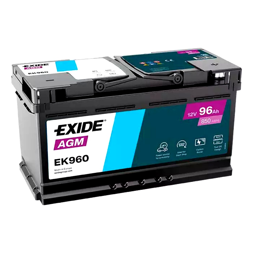 Акумулятор EXIDE AGM 12V 96Ah 850A R+ EK960 - zapix