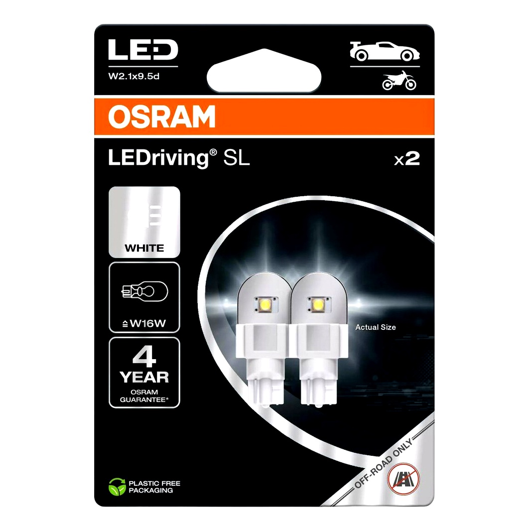 Автолампа LED (светодиодная) OSRAM LEDriving SL W16W W2.1x9.5d 3W 12V белая 921DWP2BL - zapix