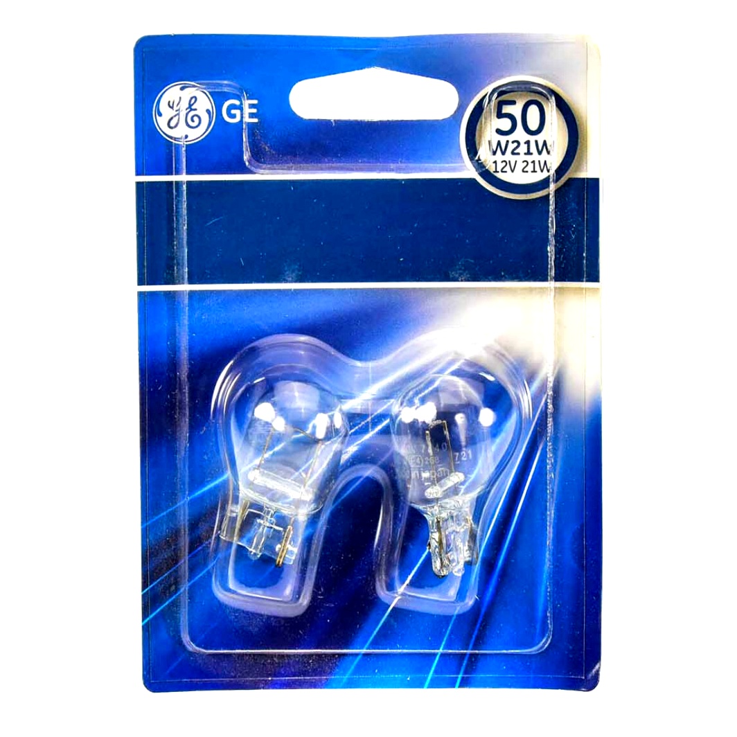 Автолампа розжарювання GENERAL ELECTRIC Basic W21W W3x16d 21W 12V прозора 74402B - zapix