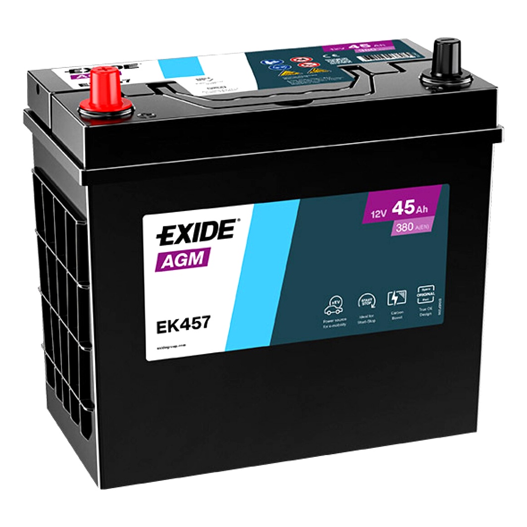 Акумулятор EXIDE AGM 12V 45Ah 380A L+ EK457 - zapix