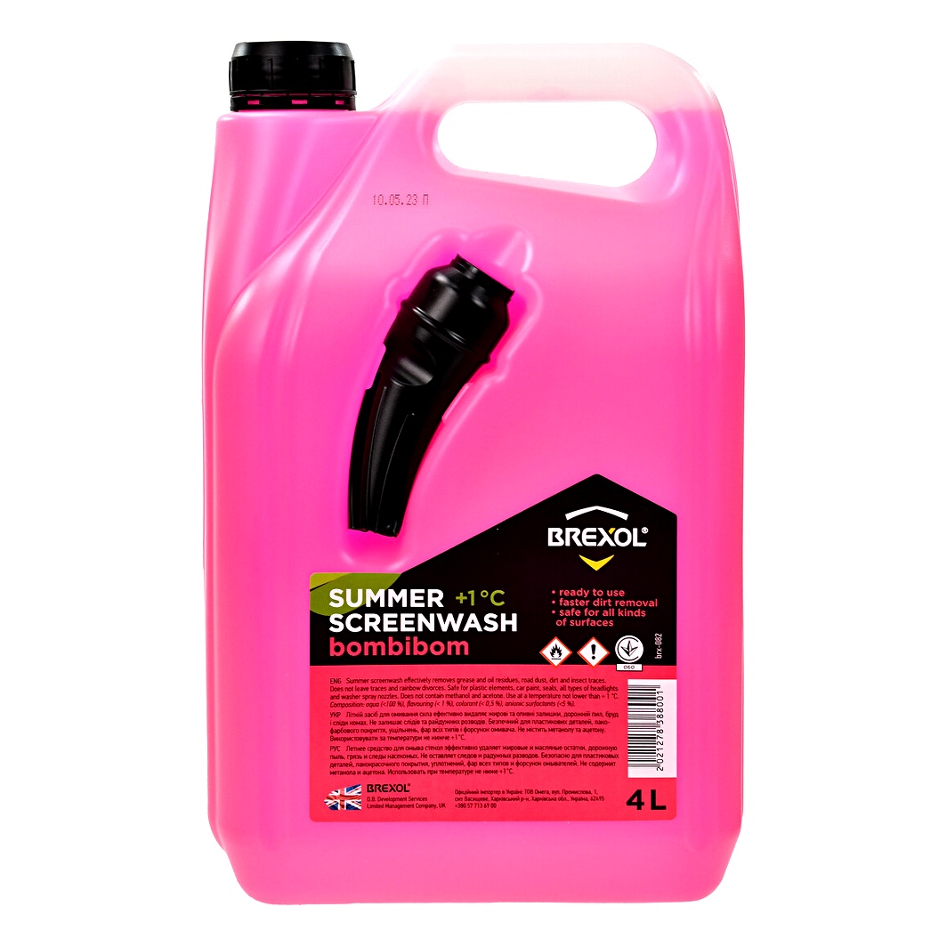 Омивач скла готовий літній 1°С BREXOL Screen Wash Summer bubble gum 4 л BRX082 - zapix