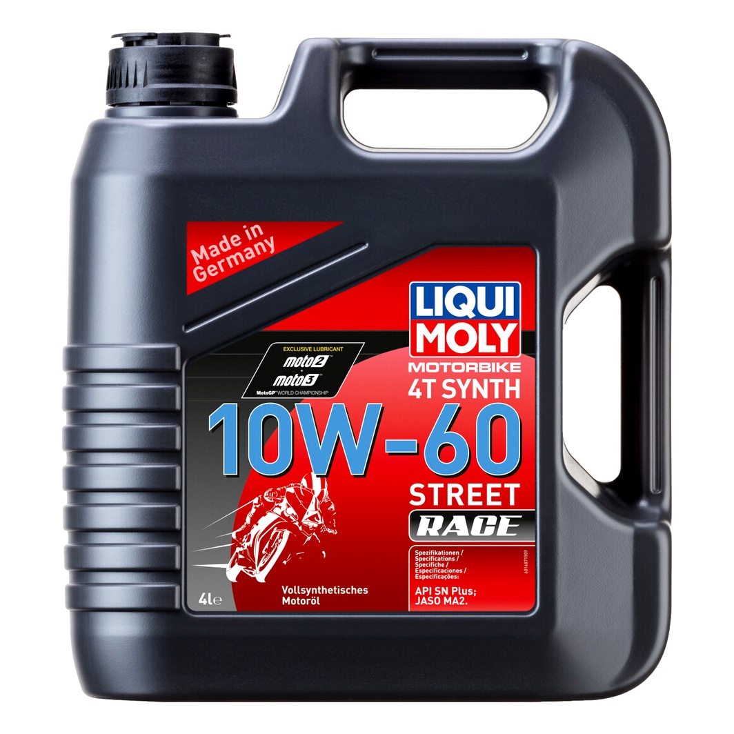 Моторное масло LIQUI MOLY Motorbike Street Race 4T 10W-60 синтетическое 4 л 1687 - zapix