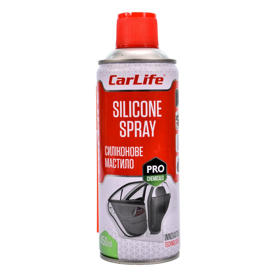 Смазка силиконовая CARLIFE Silikon Spray для механизмов дверей 450 мл (CF450) - zapix