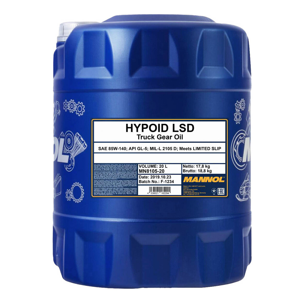 Трансмиссионное масло MANNOL Hypoid LSD GL-5 LS 85W-140 20 л MN810520 - zapix
