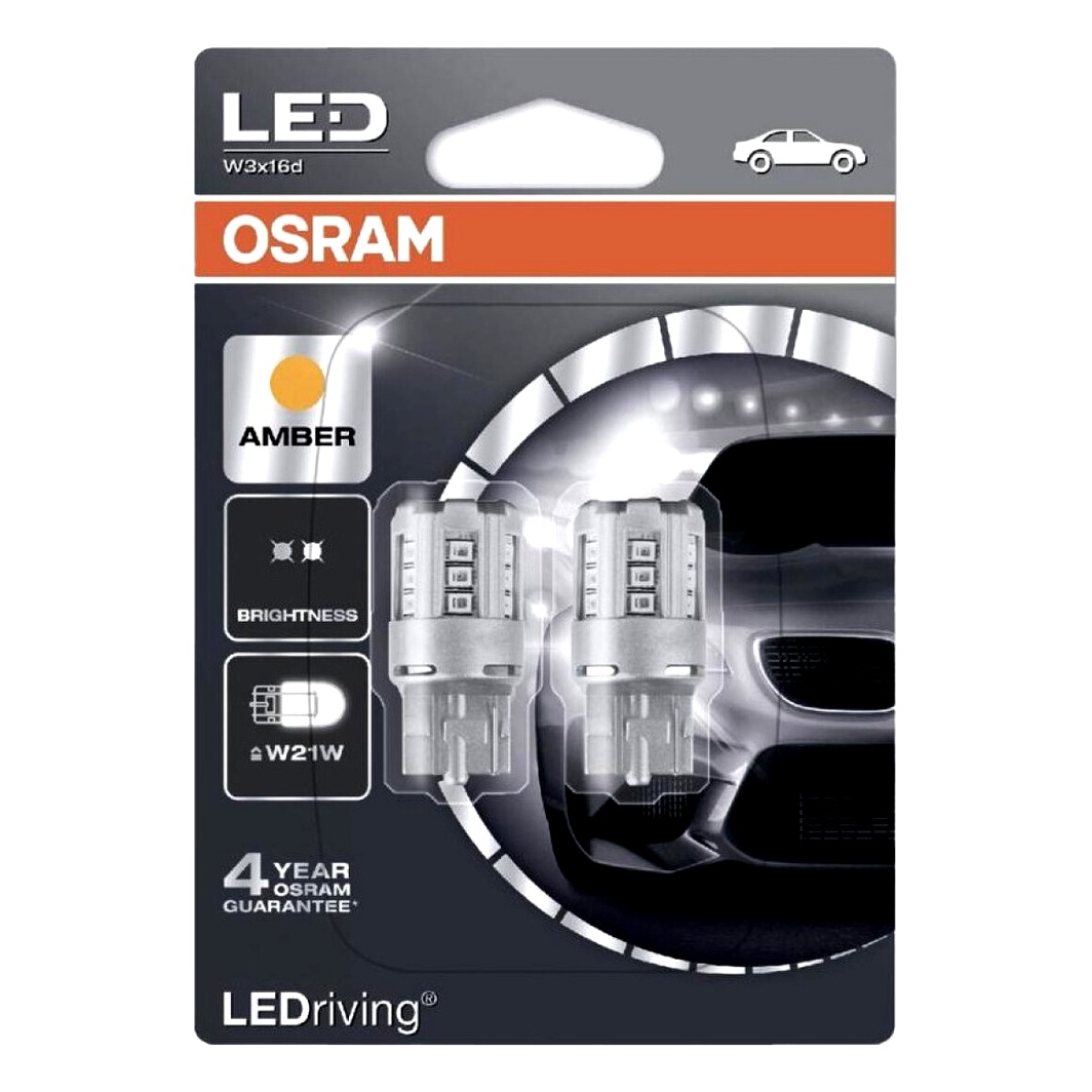 Автолампа LED (светодиодная) OSRAM T20 W3x16d 1W 12V 7705YE02B - zapix