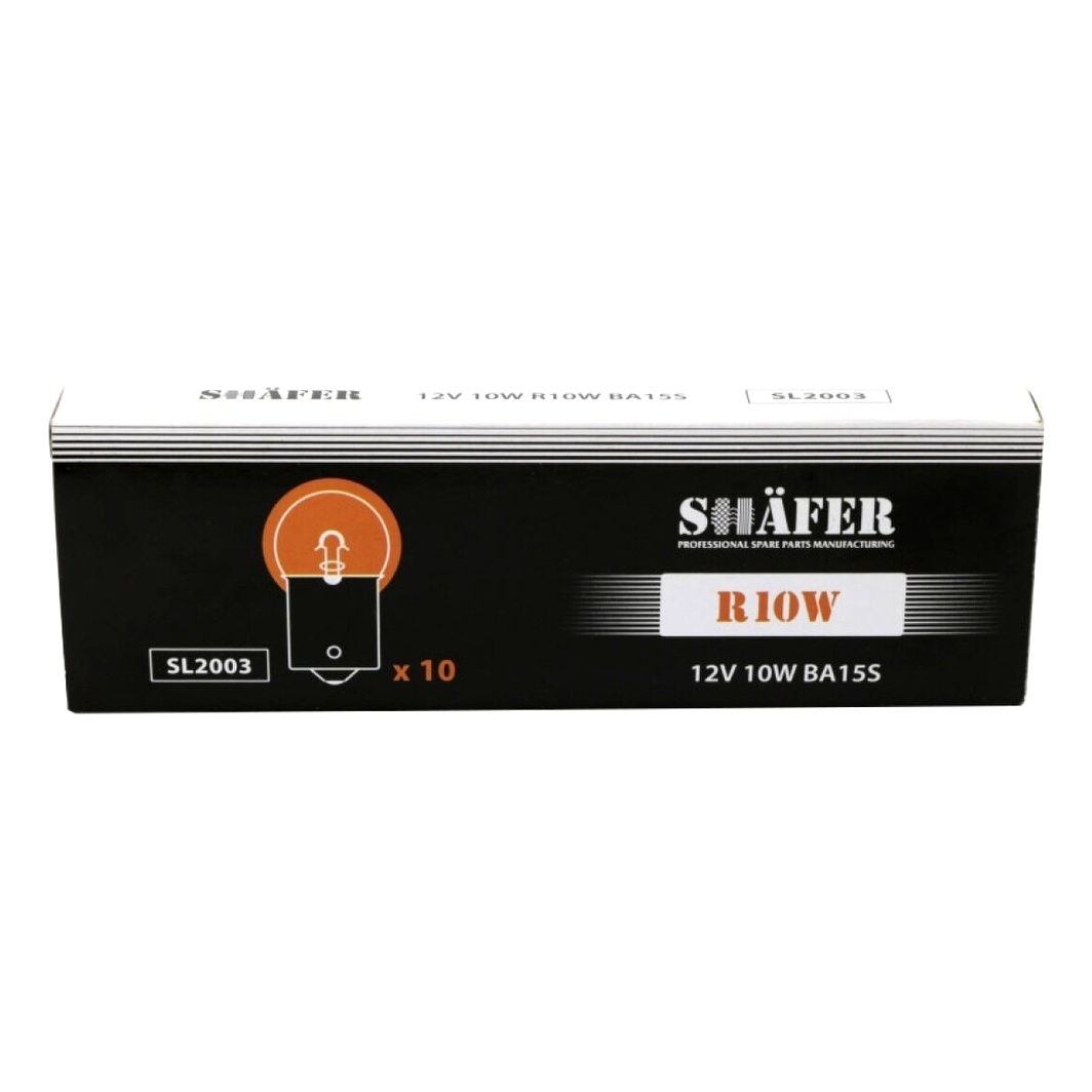 Автолампа розжарювання SHAFER R10W BA15s 10W 12V прозора SL2003 - zapix