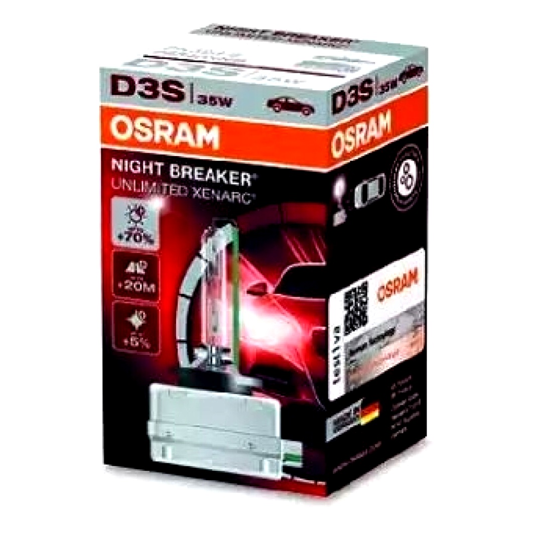 Автолампа ксеноновая OSRAM Night Breaker Unlimited D3S PK32d-5 35W 42V прозрачная 66340XNB - zapix