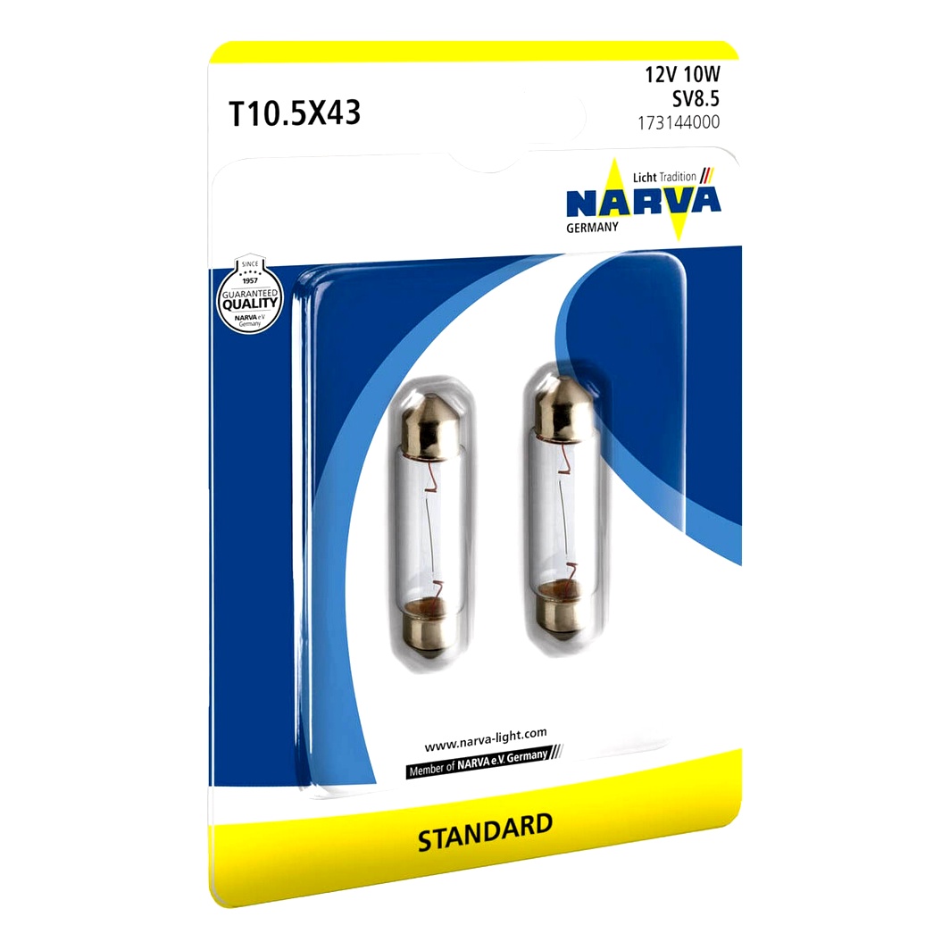 Автолампа розжарювання NARVA Standard C10W SV8.5 10W 12V прозора 173144000 - zapix