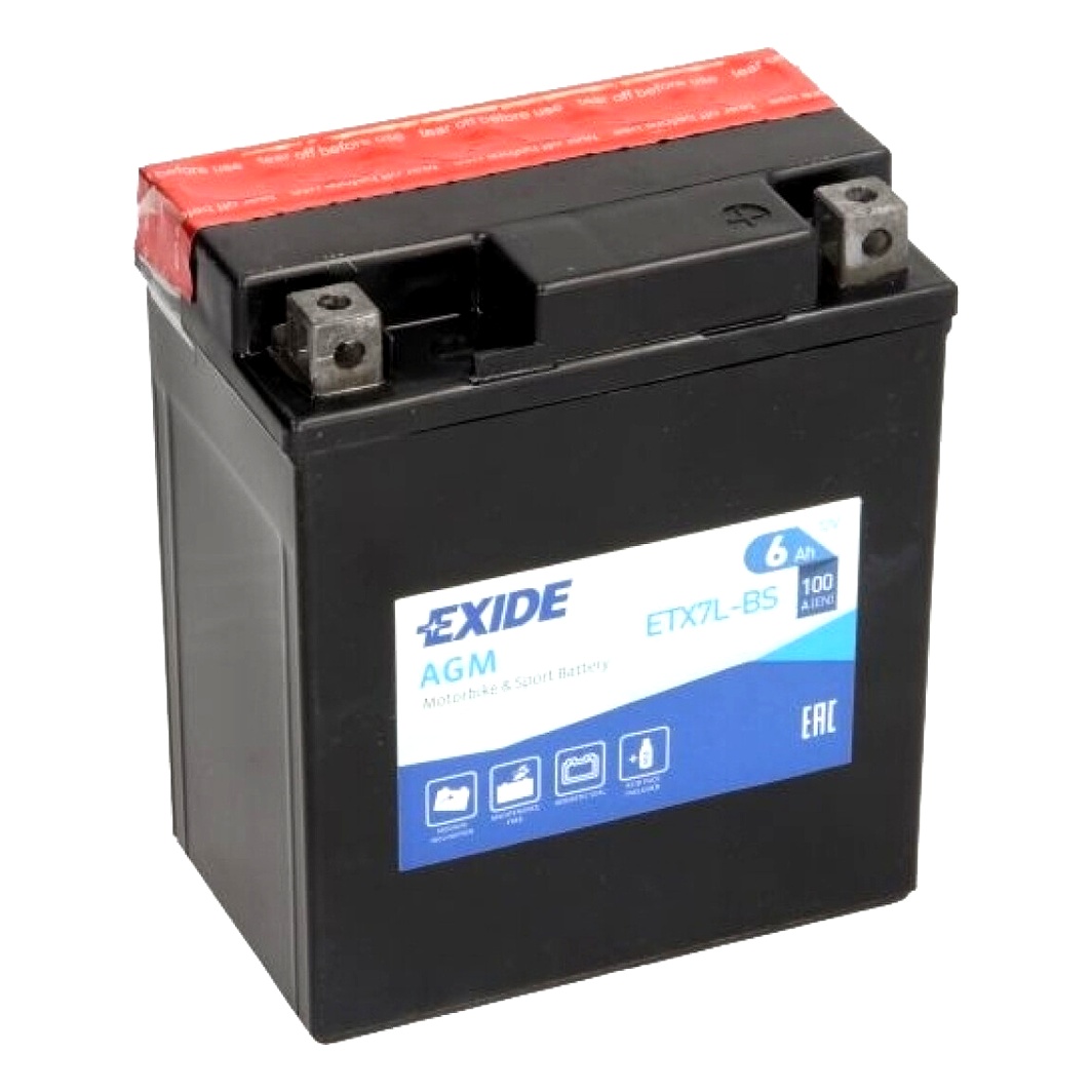 Акумулятор EXIDE AGM 12V 6Ah 100A R+ YTX7LBSEXIDE - zapix