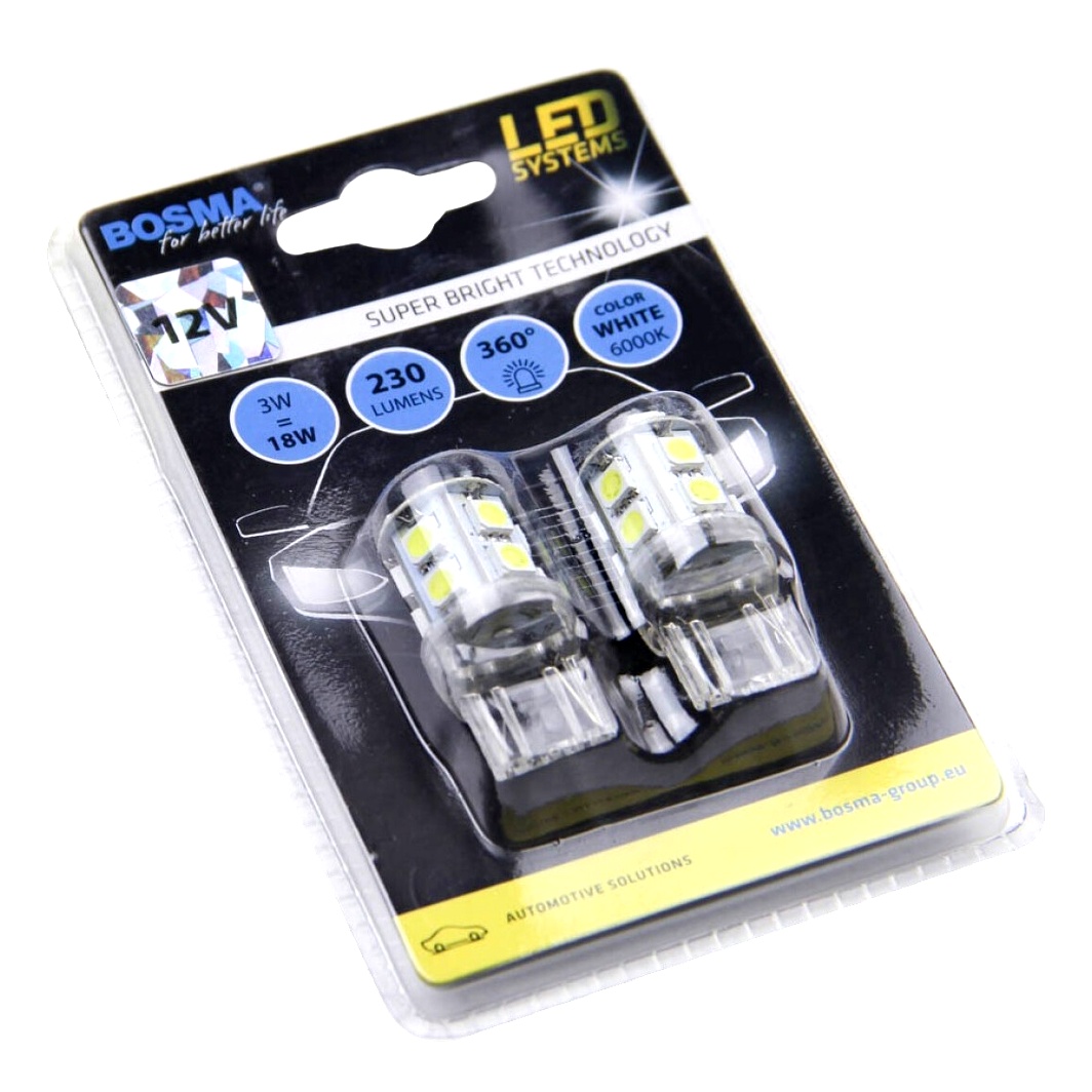 Автолампа LED (светодиодная) BOSMA T20 W3x16d 3W 12V 4311 - zapix
