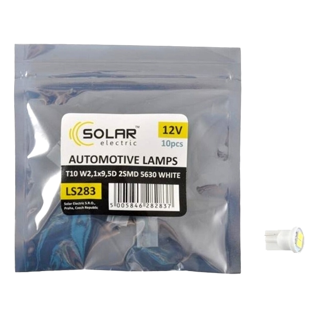 Автолампа LED (светодиодная) SOLAR T10 W2.1x9.5d 12V LS283P - zapix