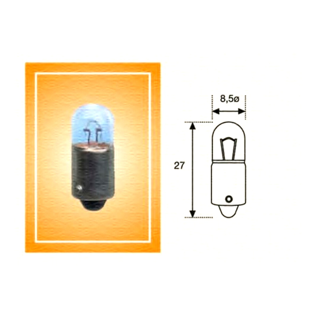 Автолампа накала MAGNETI MARELLI T4W BA9s 4W 12V прозрачная 002893100000 - zapix