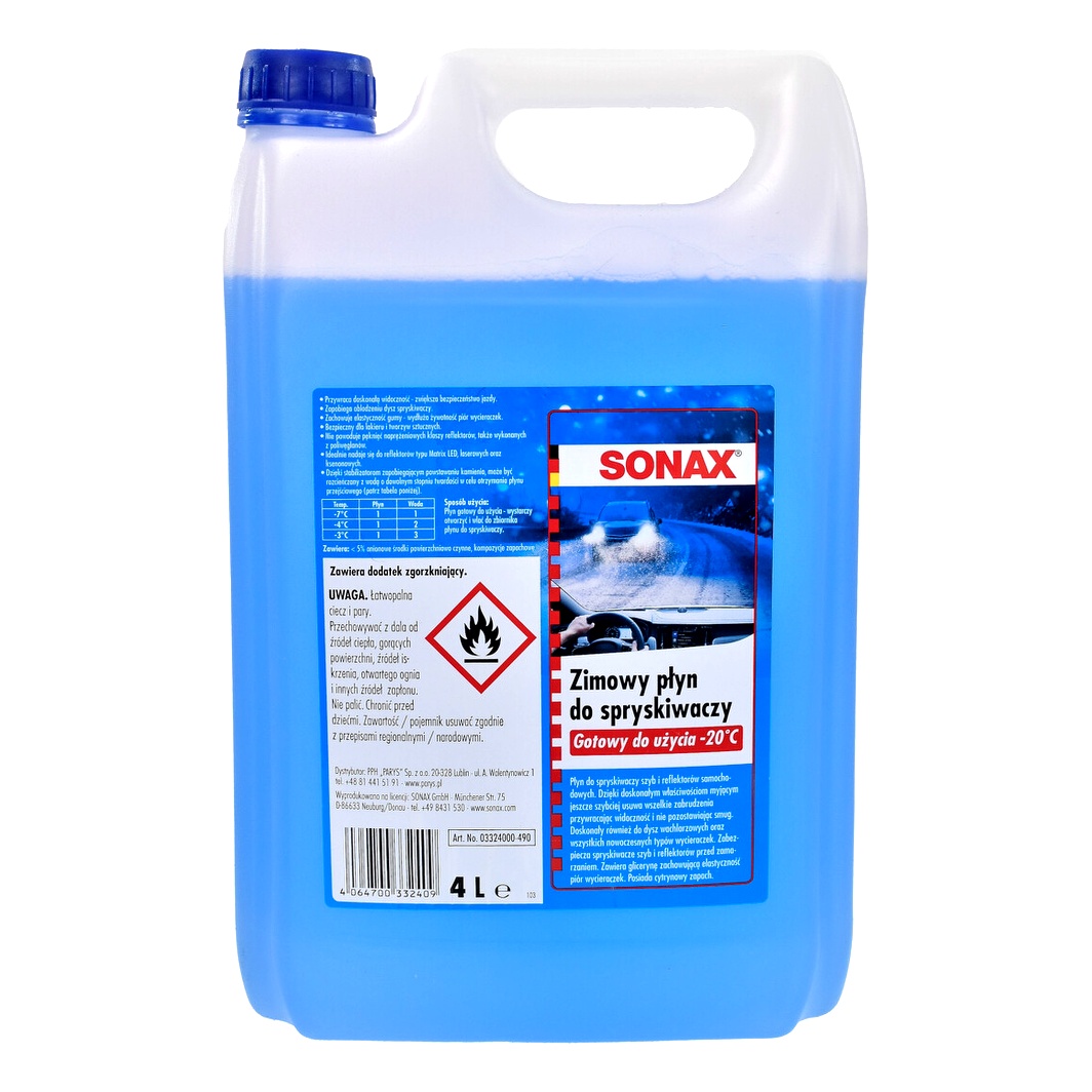 Омивач скла концентрат зимовий -20°С SONAX лимон 4 л 332400 - zapix