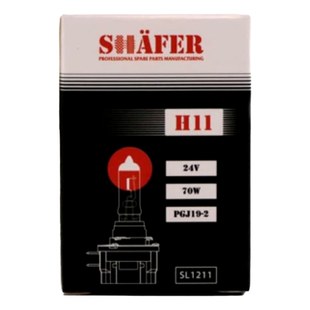 Автолампа галогенова SHAFER H11 PGJ19-2 70W 24V прозора SL1211 - zapix