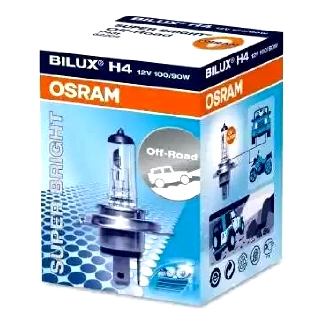Автолампа галогенова OSRAM Super Bright H4 P43t 90W 12V прозора 62204 - zapix