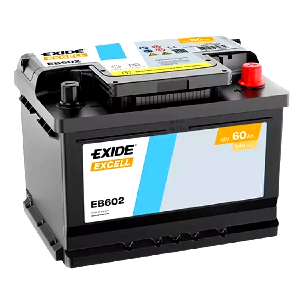 Акумулятор EXIDE Excell 12V 60Ah 540A R+ EB602 - zapix