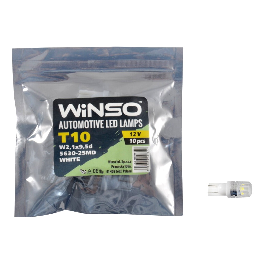 Автолампа LED (світлодіодна) WINSO T10 W2.1x9.5d 12V 127350 - zapix