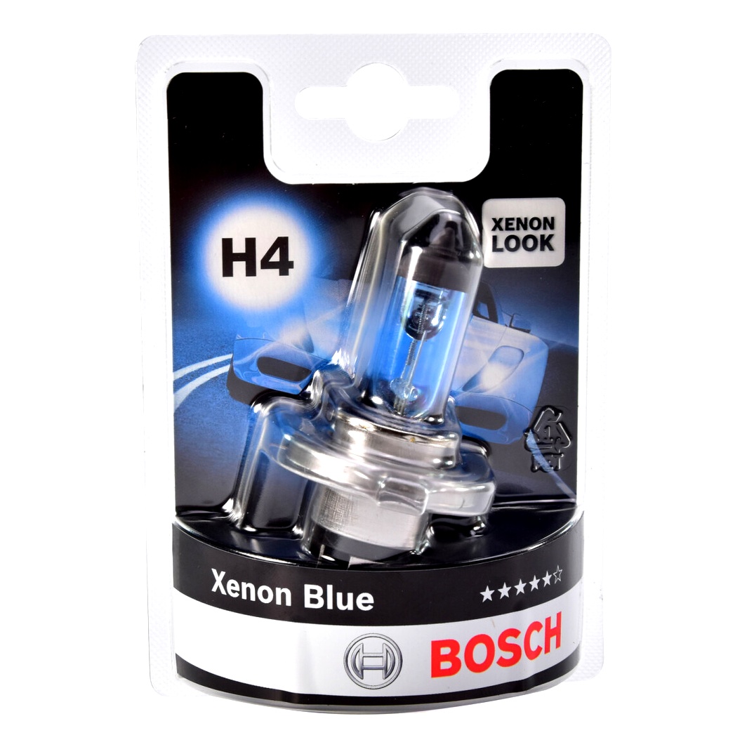 Автолампа галогенова BOSCH Xenon Blue H4 P43t 55W 12V прозора 1987301010 - zapix