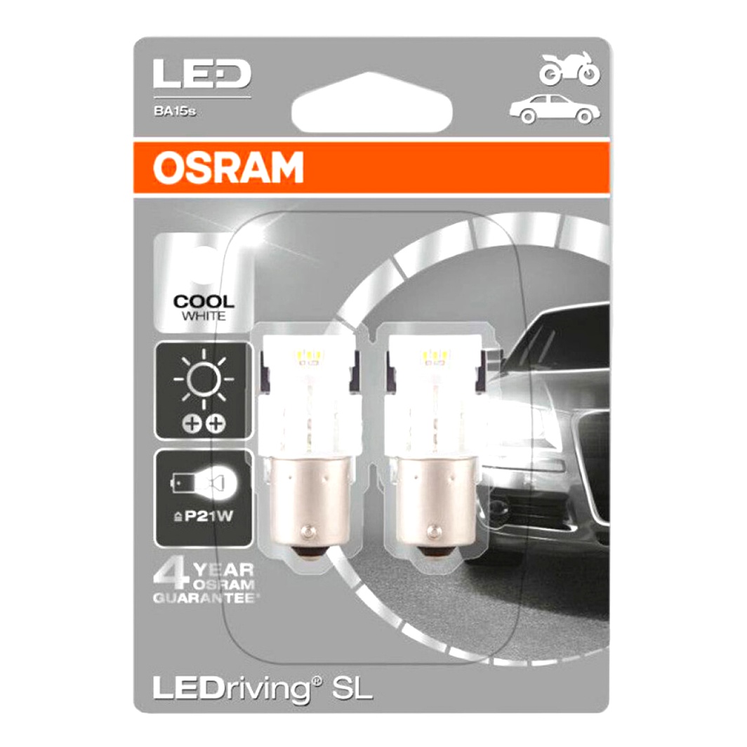 Автолампа LED (светодиодная) OSRAM P21W BA15s 2.5W 12V 7458CW02B - zapix