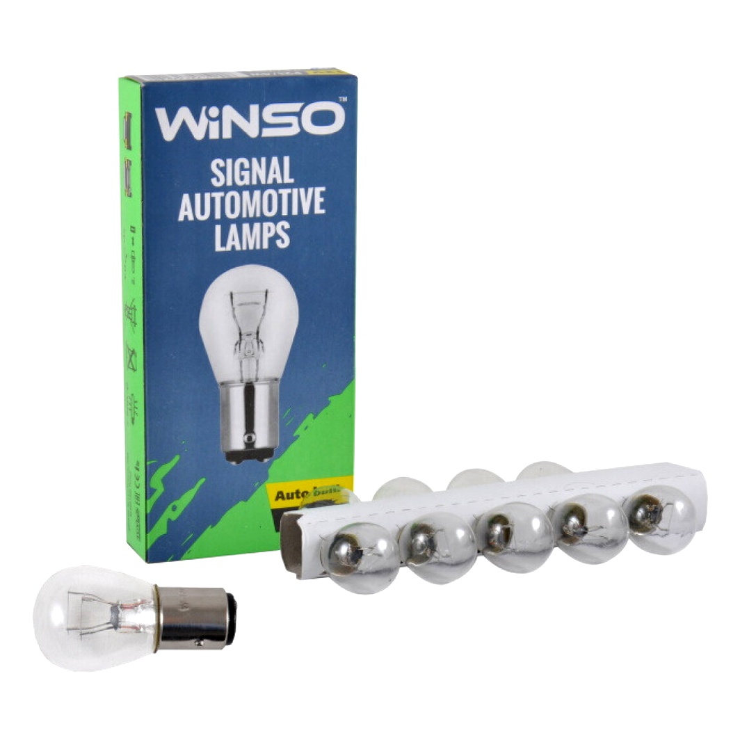 Автолампа розжарювання WINSO P21/4W BAZ15d 4W 12V прозора 713140 - zapix