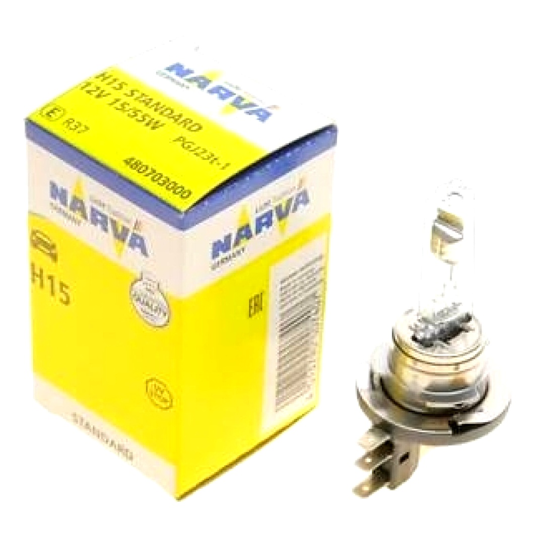 Автолампа галогенова NARVA H15 PGJ23T-1 15W 12V прозора 480703000 - zapix