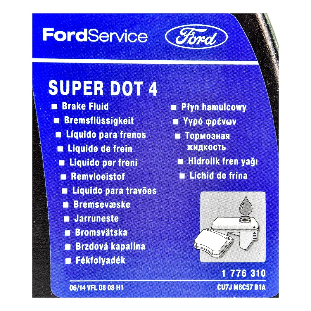 Гальмівна рідина FORD DOT 4 Super пластик 0.5 л 1776310 - zapix