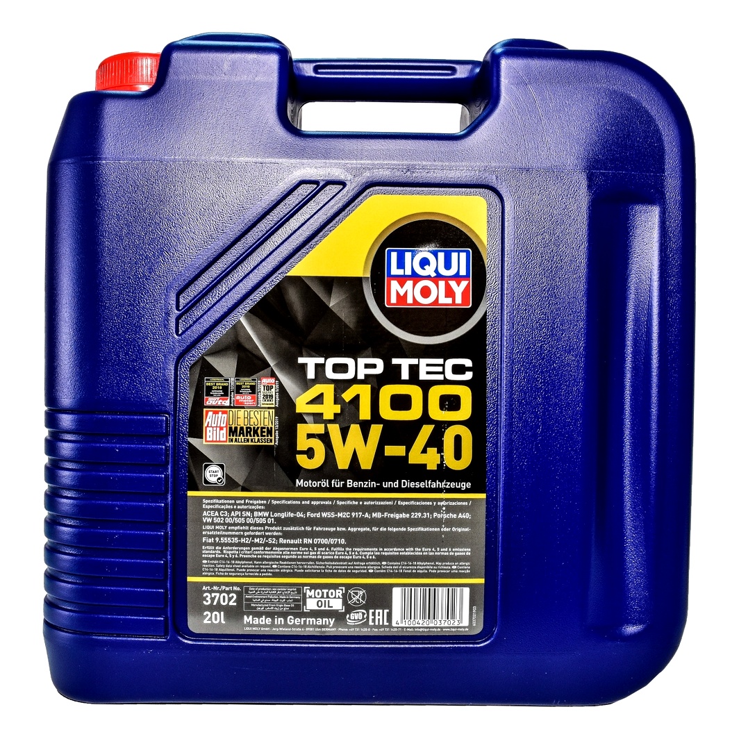 Моторна олива LIQUI MOLY Top Tec 4100 5W-40 20 л (3702)