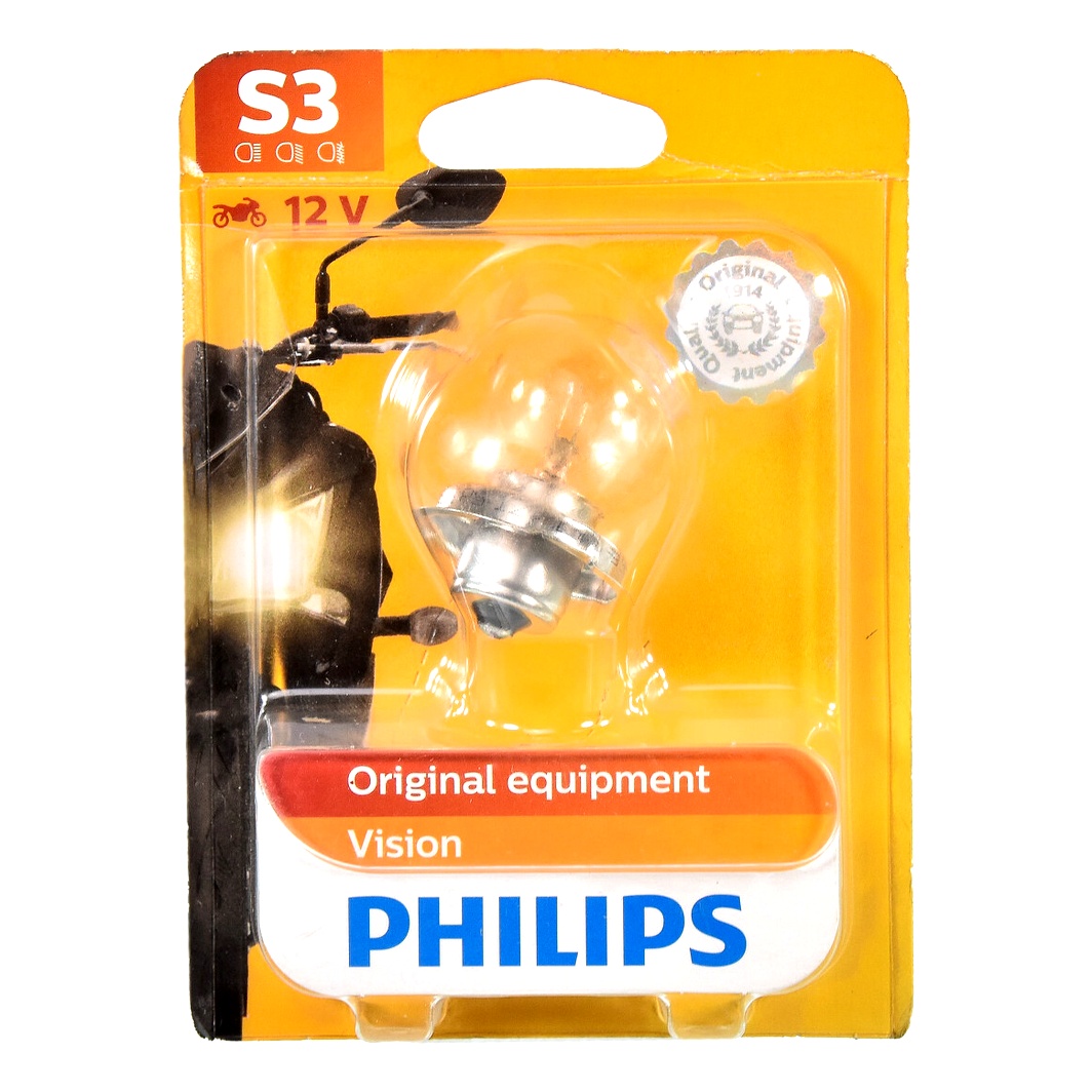 Автолампа розжарювання PHILIPS S3 15W 12V прозора 12008BW - zapix