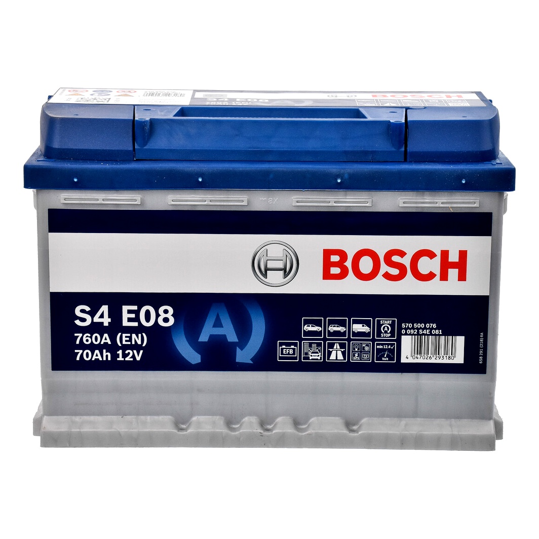 Акумулятор BOSCH S4 EFB 12V 70Ah 760A R+ 0092S4E081 - zapix