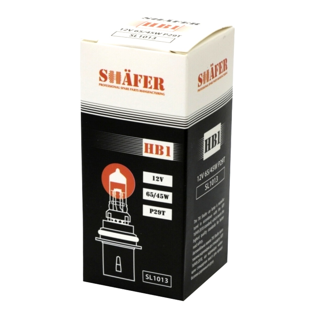 Автолампа галогеновая SHAFER HB1 P29t 45W 12V прозрачная SL1013 - zapix