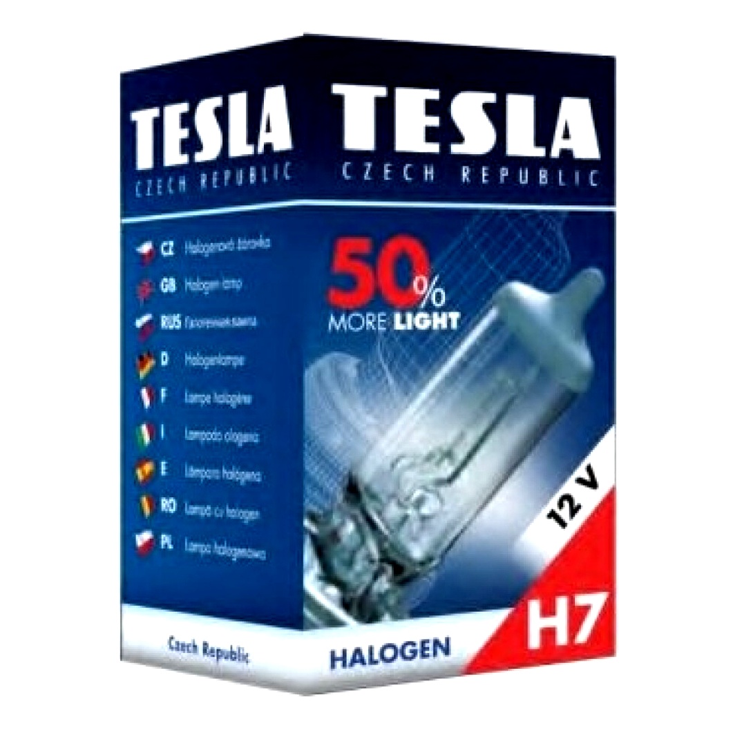 Автолампа галогенова TESLA More Light +50% H7 PX26d 55W 12V прозора B30701 - zapix