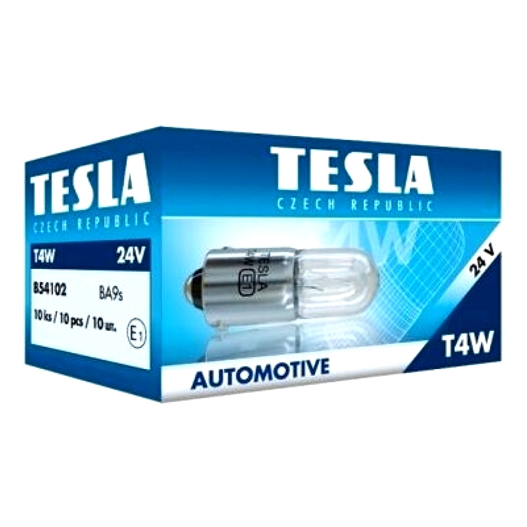 Автолампа розжарювання TESLA Standard T4W BA9s 4W 24V прозора B54102 - zapix