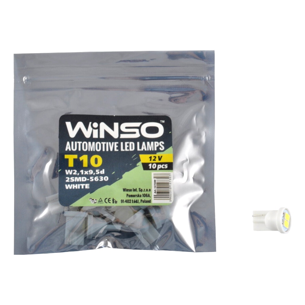 Автолампа LED (світлодіодна) WINSO T10 W2.1x9.5d 12V 127300 - zapix