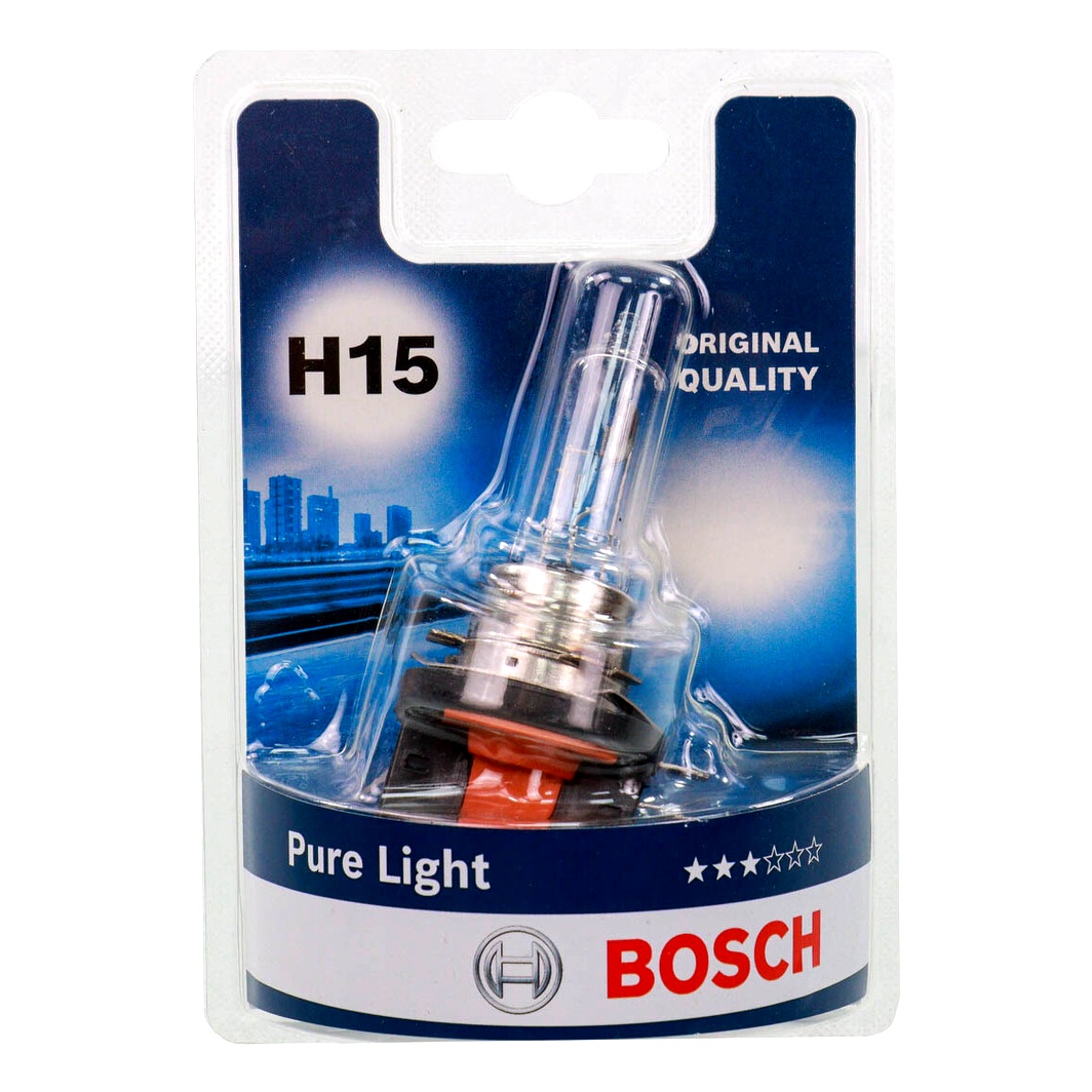 Автолампа галогенова BOSCH Pure Light H15 PGJ23T-1 55W 12V прозора 1987301099 - zapix