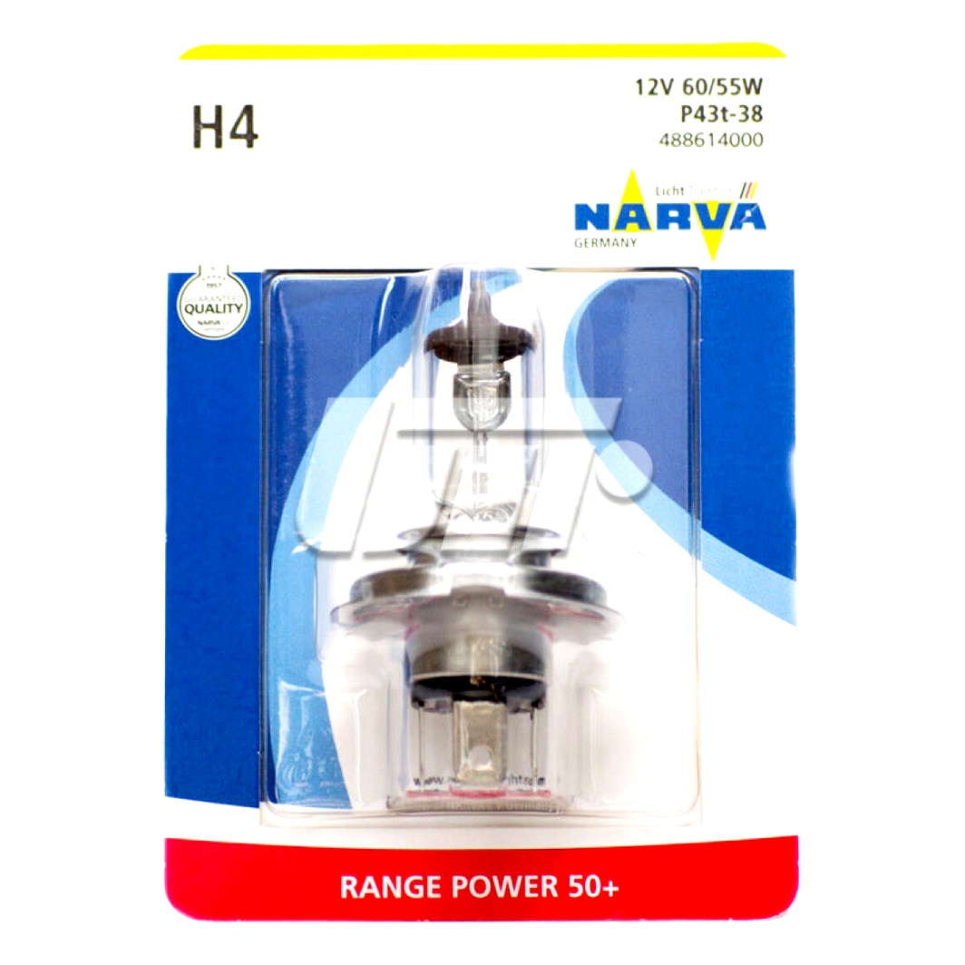 Автолампа галогенова NARVA H4 P43t-38 55W 12V прозора 48861B1 - zapix