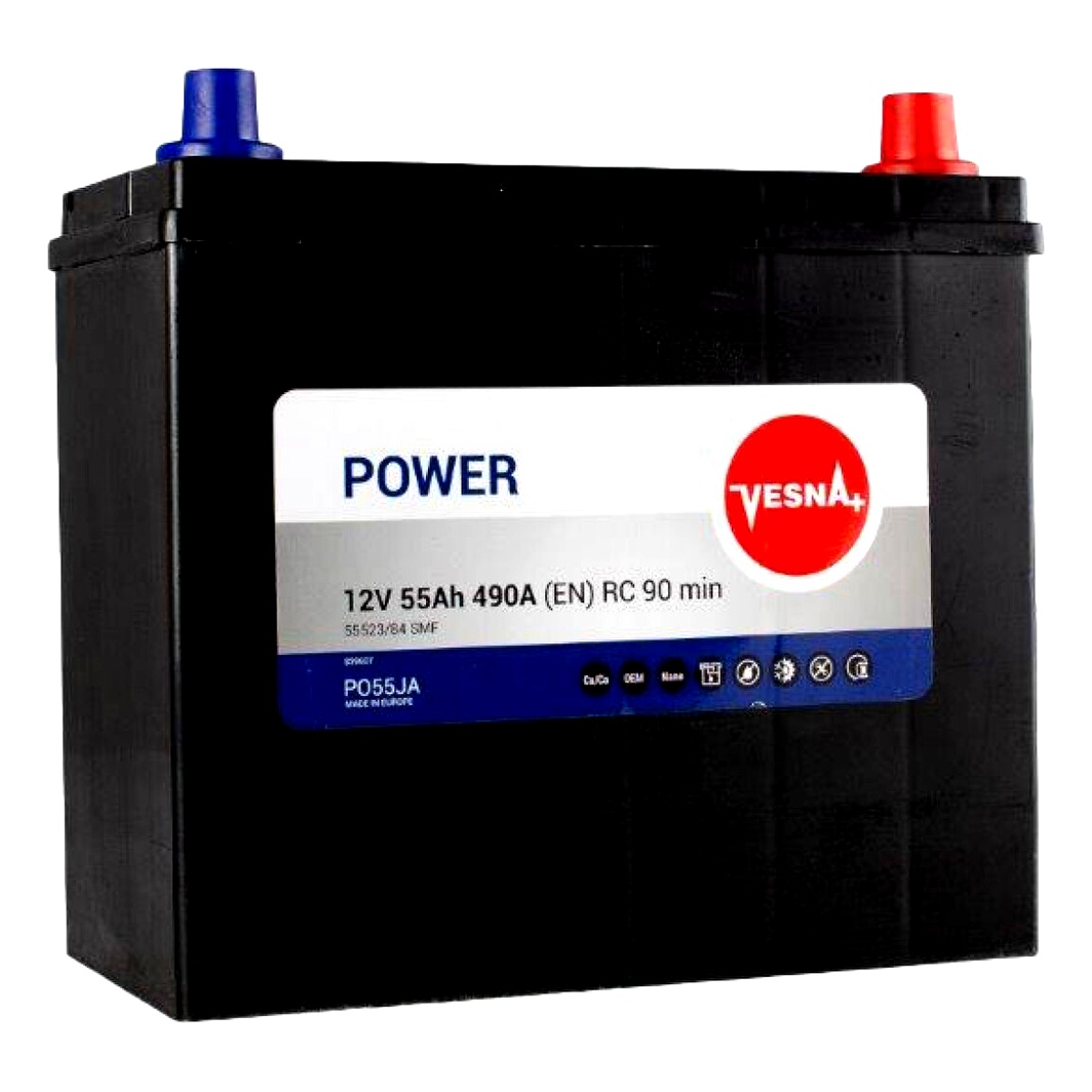 Акумулятор VESNA Power JIS 12V 55Ah 490A R+ 415855 - zapix