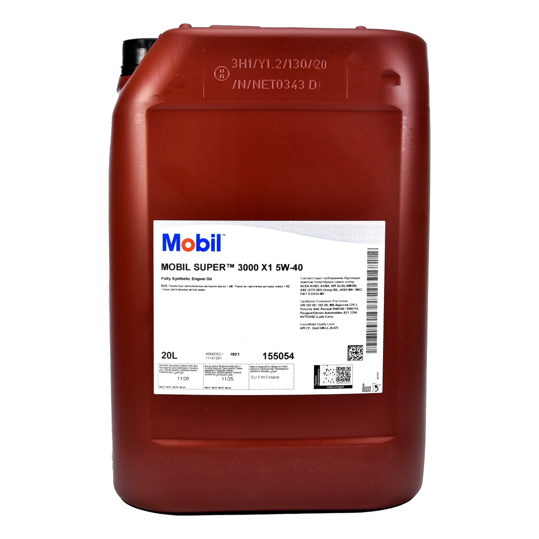 Моторна олива MOBIL Super 3000 X1 5W-40 20 л (150011) - zapix