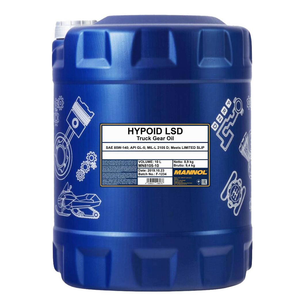 Трансмиссионное масло MANNOL Hypoid LSD GL-5 LS 85W-140 10 л MN810510 - zapix