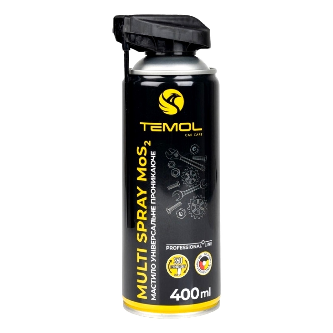 Змазка молібденова TEMOL Multi Spray MoS2 Professional Line універсальна 400 мл (TSPRUNIMOST400ML) - zapix