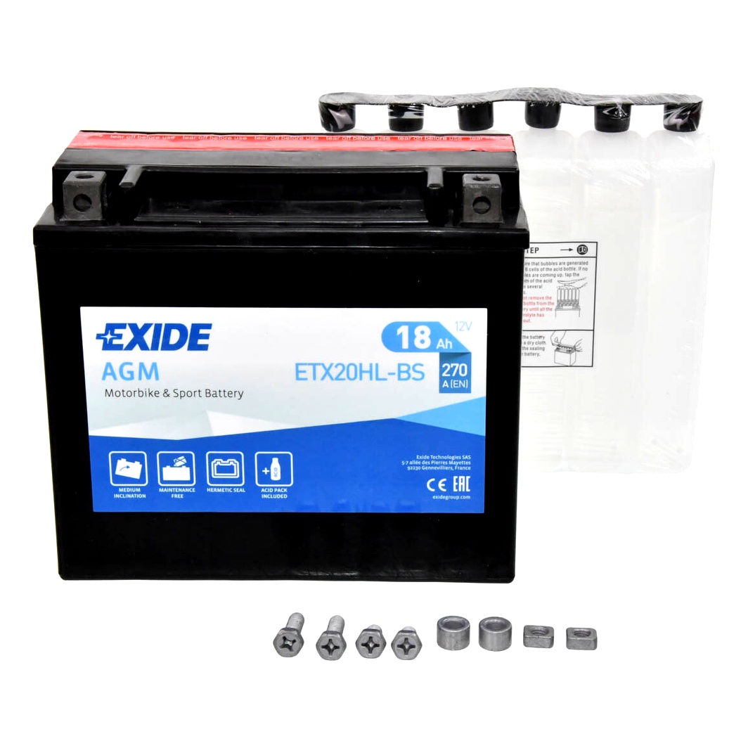 Акумулятор EXIDE AGM 12V 18Ah 270A R+ ETX20HLBS - zapix