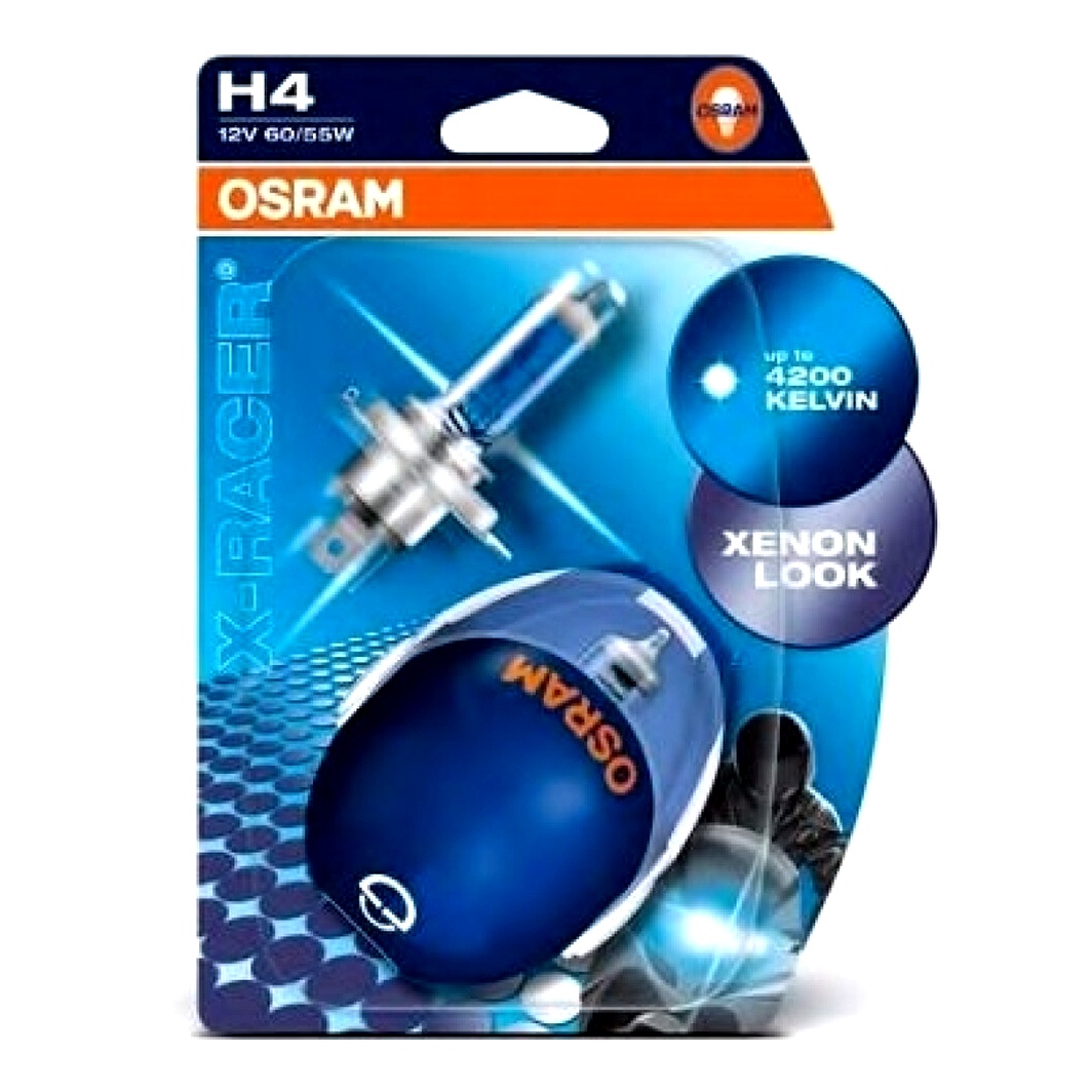Автолампа галогенова OSRAM H4 P43t 55W 12V прозора 64193XR02B - zapix