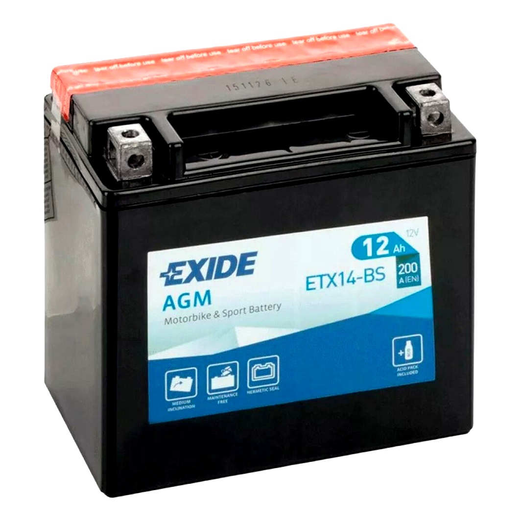 Акумулятор EXIDE AGM 12V 12Ah 200A L+ ETX14BS - zapix